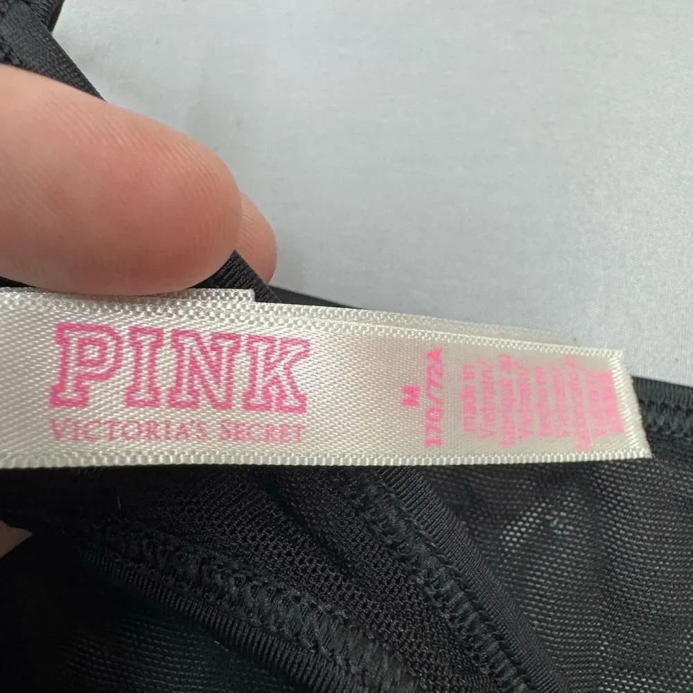 NWOT PINK Victoria’s Secret Black Thong with Rhinestones Size Medium - Picture 3 of 5